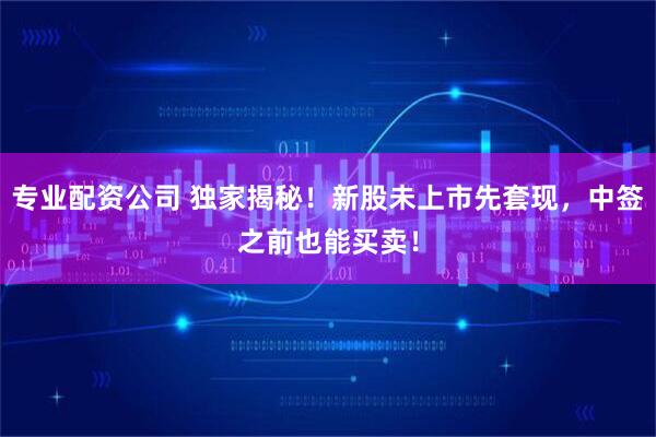 专业配资公司 独家揭秘！新股未上市先套现，中签之前也能买卖！