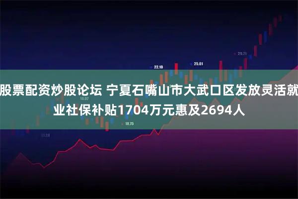 股票配资炒股论坛 宁夏石嘴山市大武口区发放灵活就业社保补贴1704万元惠及2694人